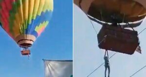 ¡Vivió para contarlo! Hombre estuvo a punto de caer de un globo aerostático en Teotihuacán ¡Vivió para contarlo! Hombre estuvo a punto de caer de un globo aerostático en Teotihuacá