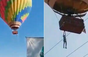 ¡Vivió para contarlo! Hombre estuvo a punto de caer de un globo aerostático en Teotihuacán ¡Vivió para contarlo! Hombre estuvo a punto de caer de un globo aerostático en Teotihuacá